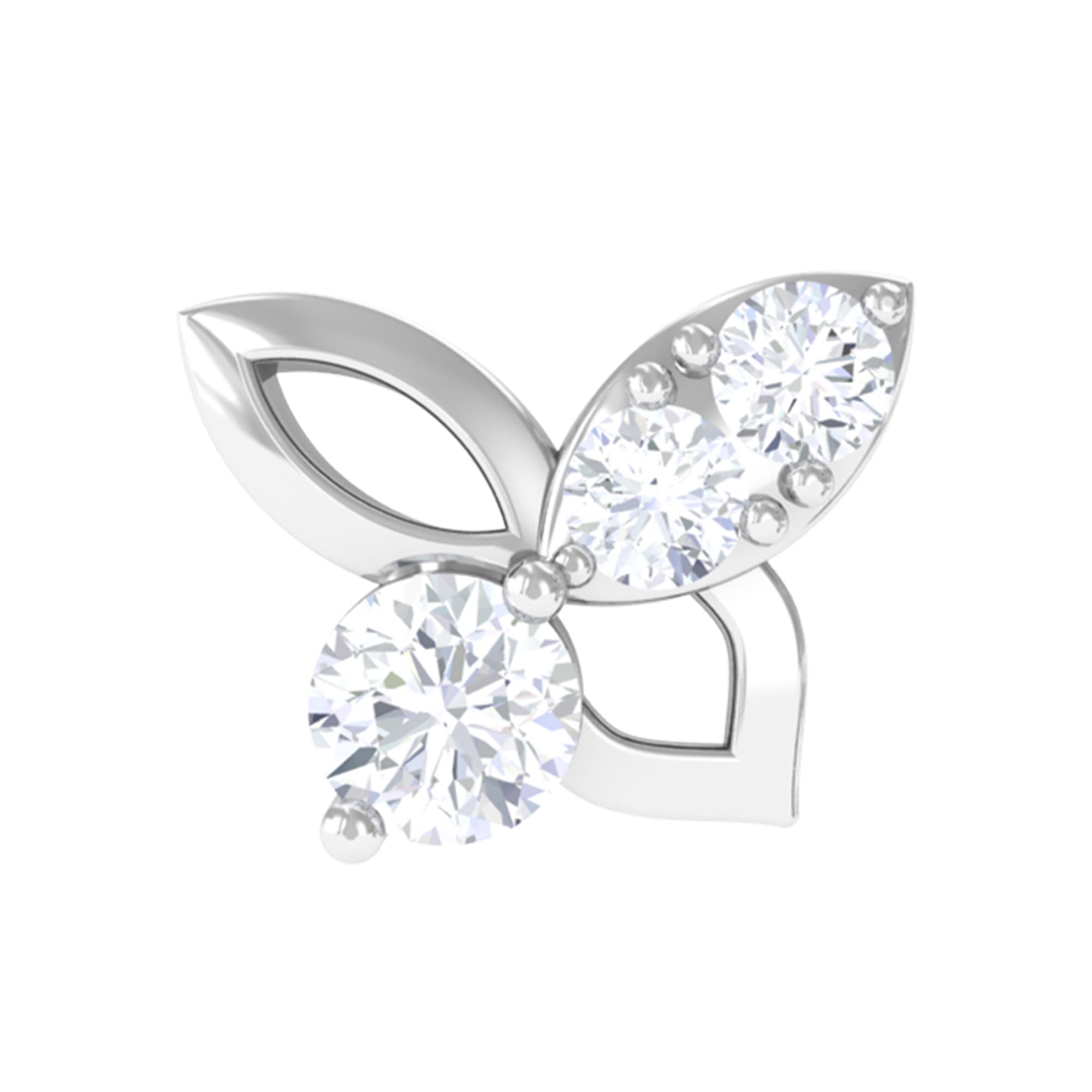 Rosec Jewels-Exquisite Moissanite Butterfly Second Hole Earring