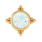 Simple Ethiopian Opal Gold Beaded Nose Stud Ethiopian Opal - ( AAA ) - Quality - Rosec Jewels