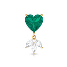 Rosec Jewels-Heart Created Emerald and Moissanite Helix Drop Earring