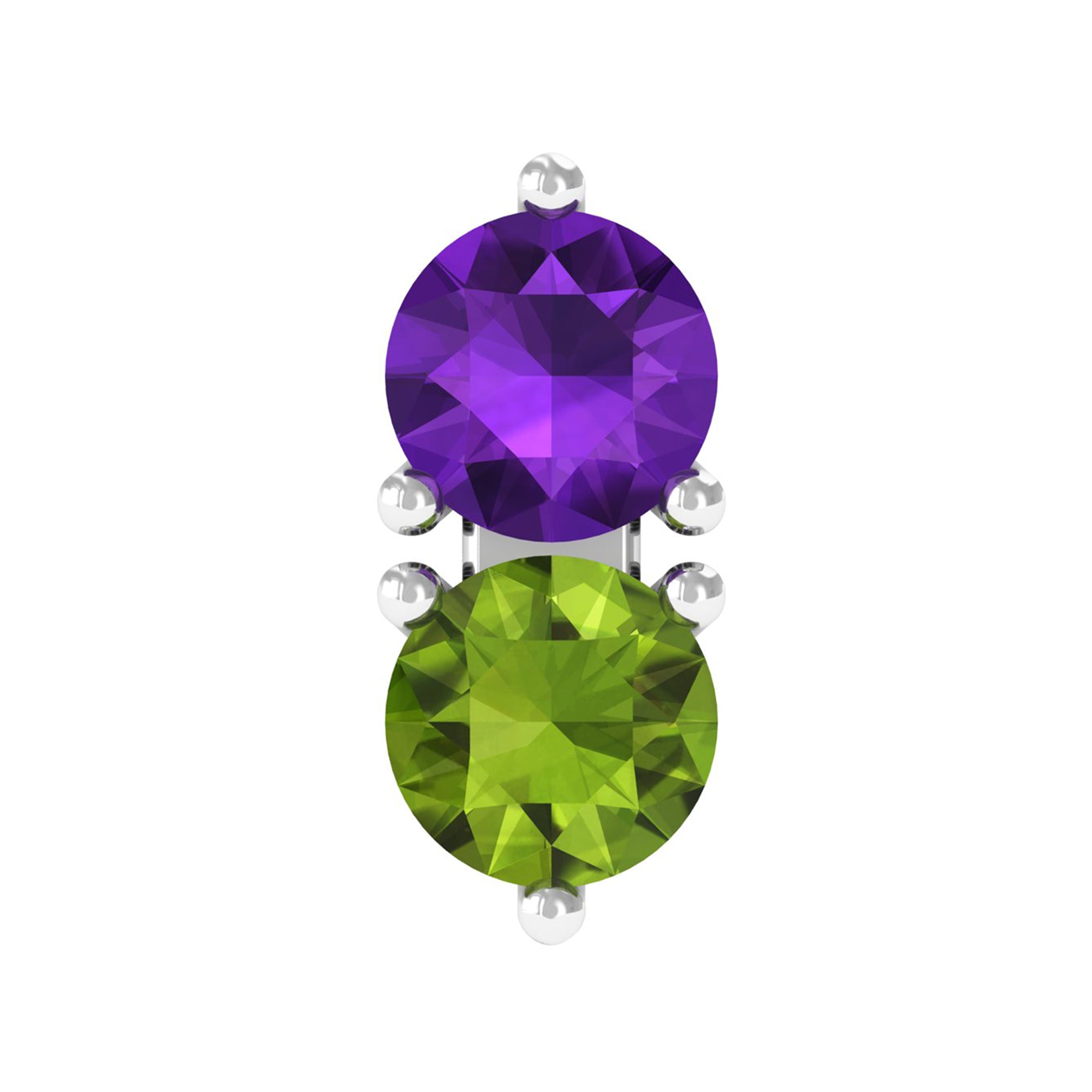 Rosec Jewels-Amethyst and Peridot Two Stone Helix Earring