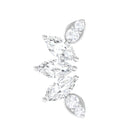 Rosec Jewels-Marquise and Round Cut Moissanite Curved Leaf Helix Earring