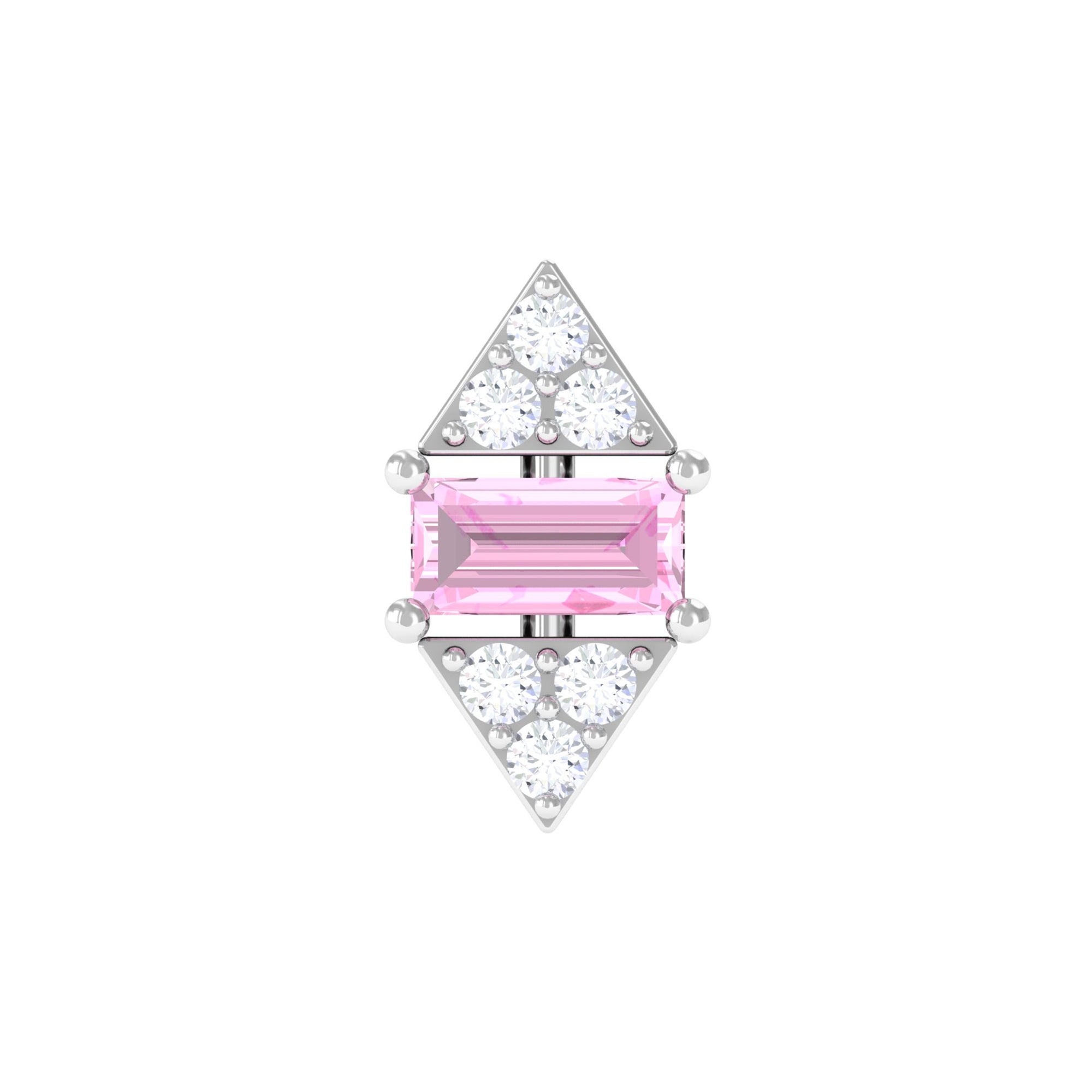 Rosec Jewels-Pink Sapphire and Diamond Quirky Tragus Earring