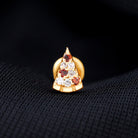 Rosec Jewels-Round Cut Garnet and Diamond Pizza Slice Helix Earring in Gold