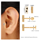 Rosec Jewels-Black Diamond and Moissanite Gold Bar Conch Earring