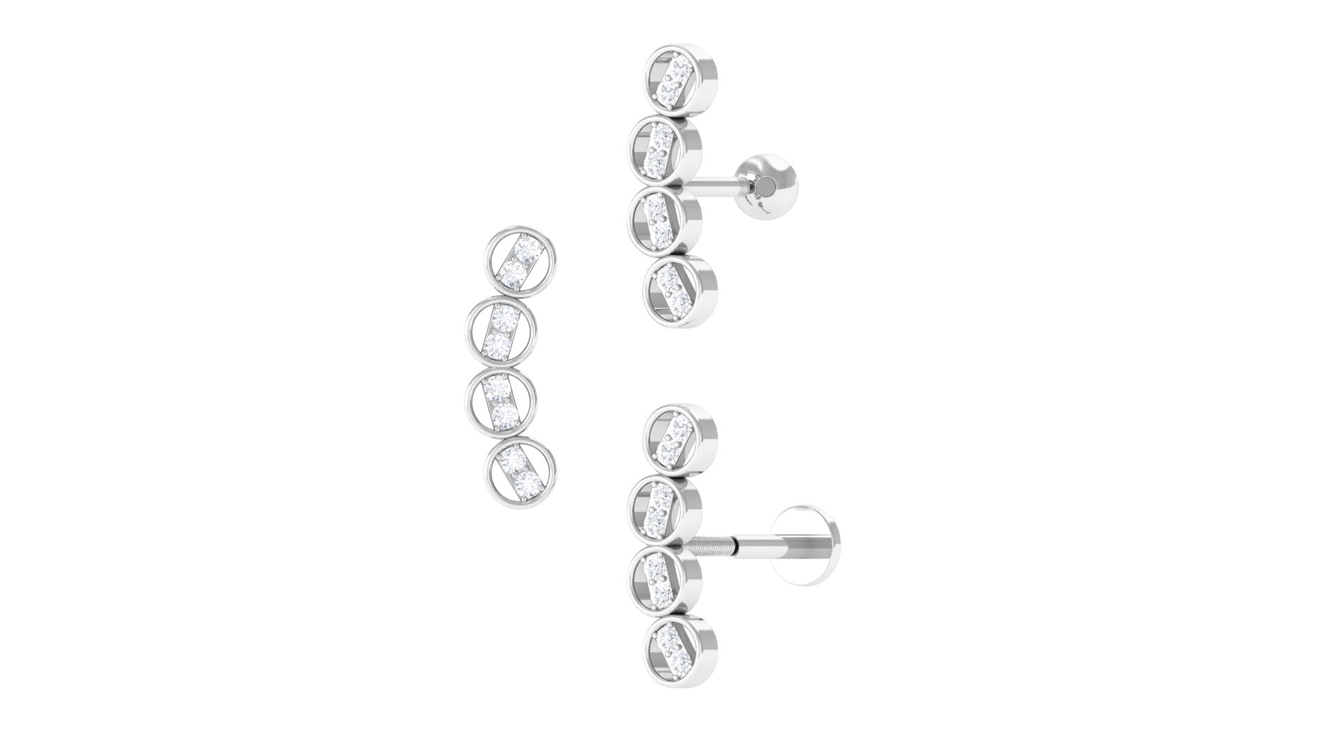 Rosec Jewels-Simple Moissanite Gold Curved Helix Earring