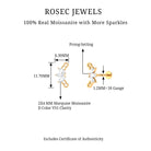 Rosec Jewels-Marquise Moissanite 3 Stone Crawler Earring for Helix Piercing