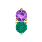 Rosec Jewels-Amethyst and Emerald Two Stone Helix Earring