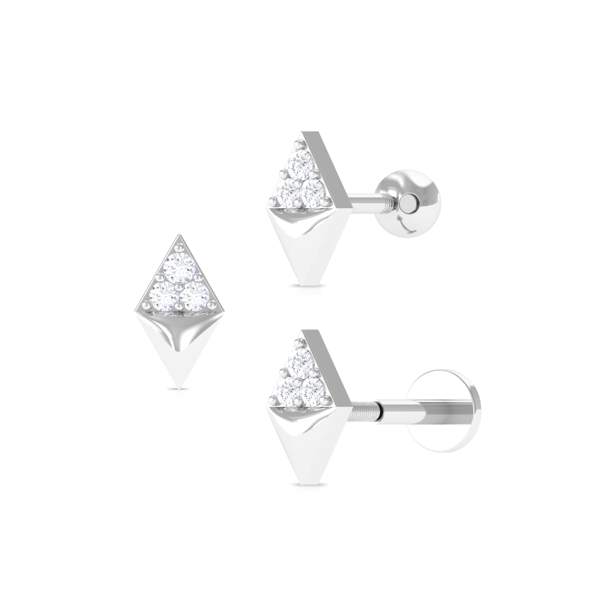 Rosec Jewels-Natural Diamond Geometric Tragus Earring in Gold