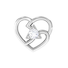 Rosec Jewels-Real Diamond Unique Heart Earring for Upper Lobe Piercing