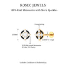 Rosec Jewels-Round Moissanite Cartilage Earring with Black Enamel