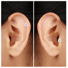 Rosec Jewels-Minimalist Moissanite Gold Triangle Earring for Helix Piercing