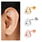 Rosec Jewels-Minimalist Moissanite Gold Triangle Earring for Helix Piercing