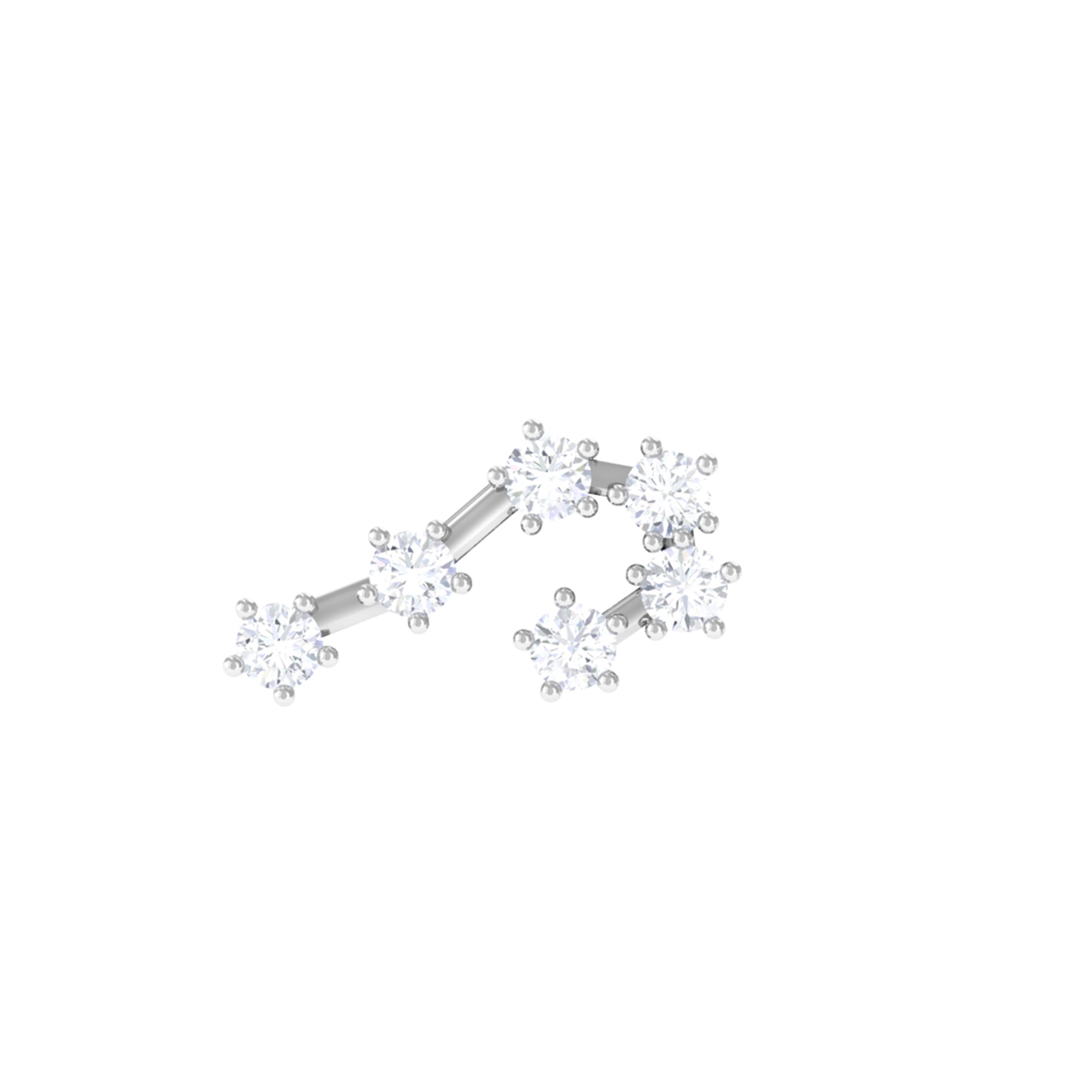 Rosec Jewels-Certified Round Moissanite Cancer Crawler Earring