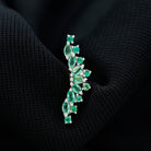 Rosec Jewels-Unique Marquise Emerald Crawler Cartilage Earring in Gold