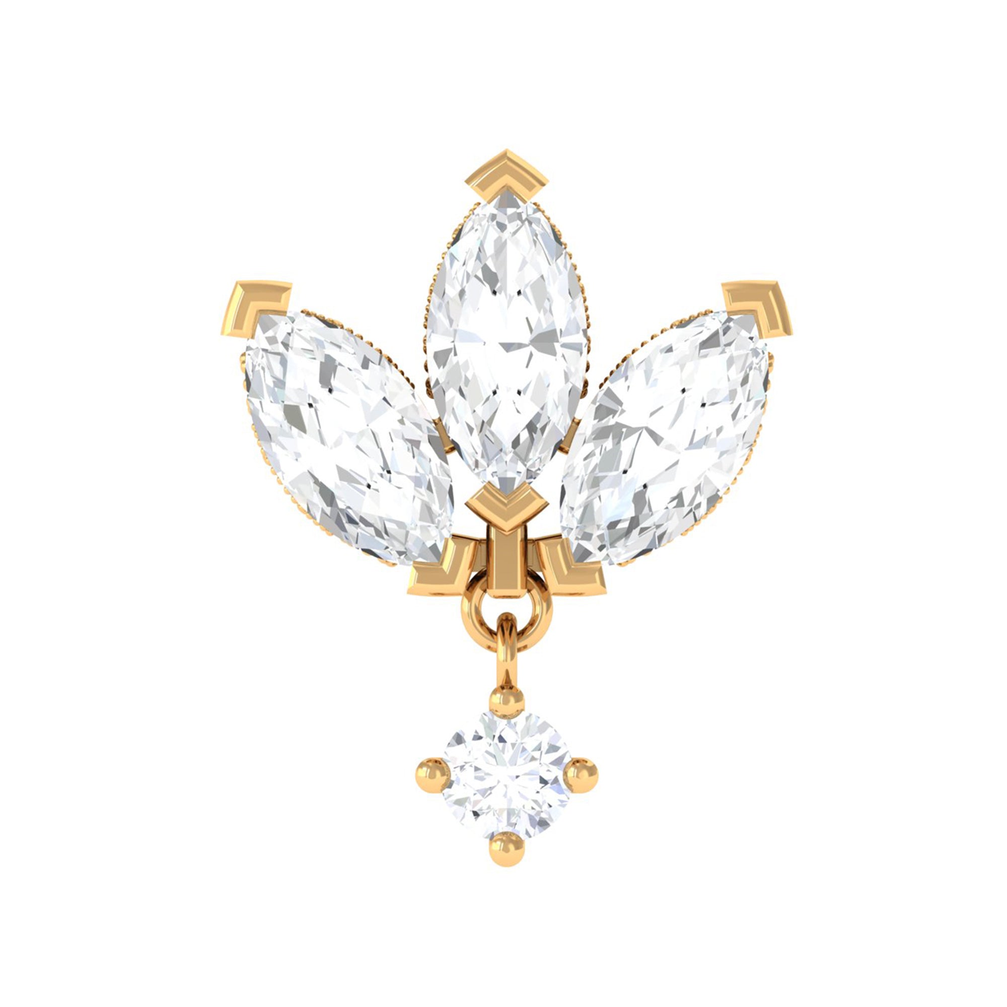 Rosec Jewels-Marquise Diamond Lotus Floral Cartilage Earring