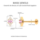 Rosec Jewels-Baguette Pink Sapphire and Moissanite Tragus Earring