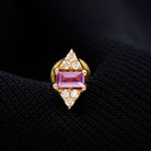 Rosec Jewels-Baguette Pink Sapphire and Moissanite Tragus Earring