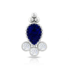 Rosec Jewels-Vintage Style Blue Sapphire and Moissanite Tragus Earring