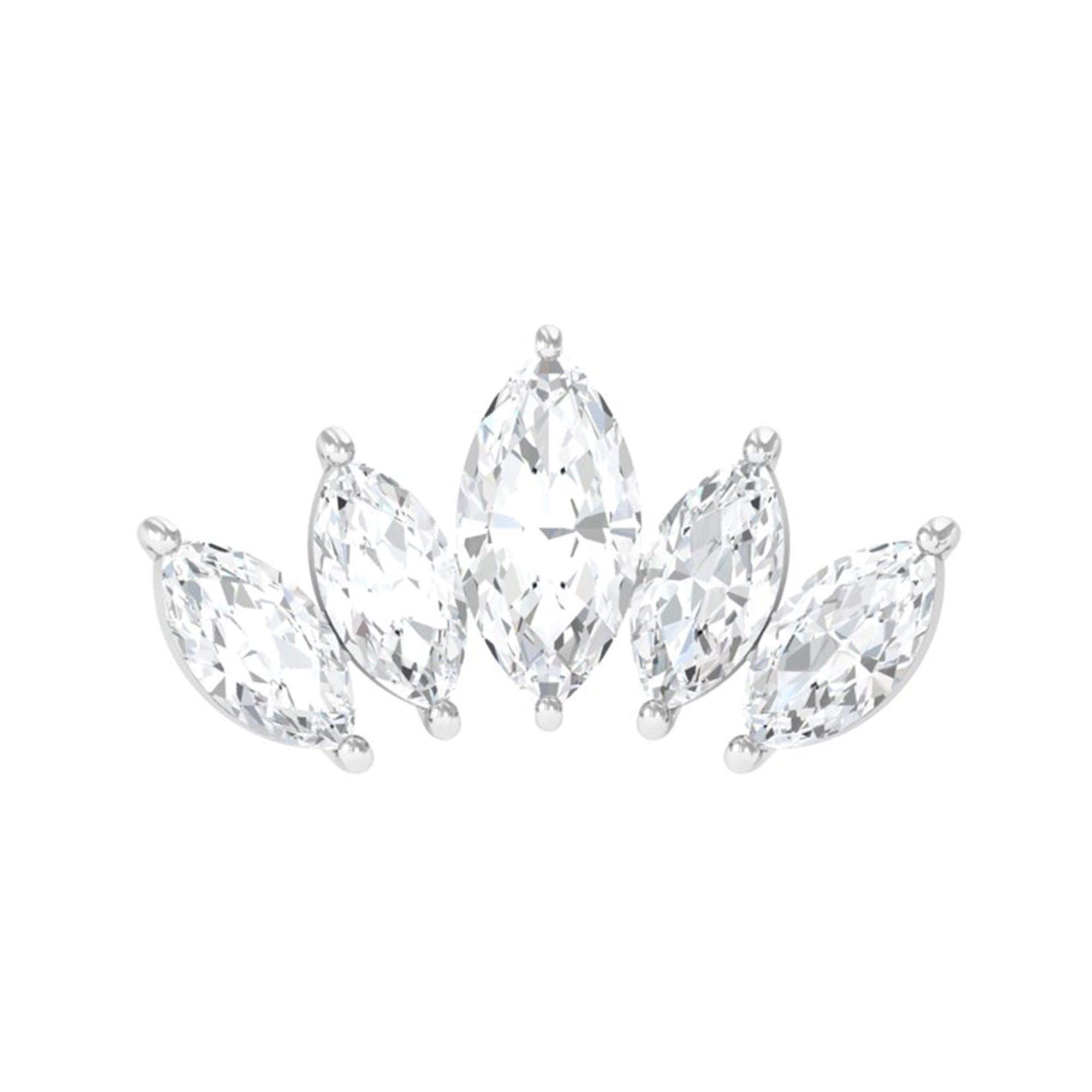 Rosec Jewels-Marquise Moissanite Leaf Ear Crawler Earring