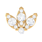 Rosec Jewels-Natural Diamond Lotus Flower Earring with Flat Back