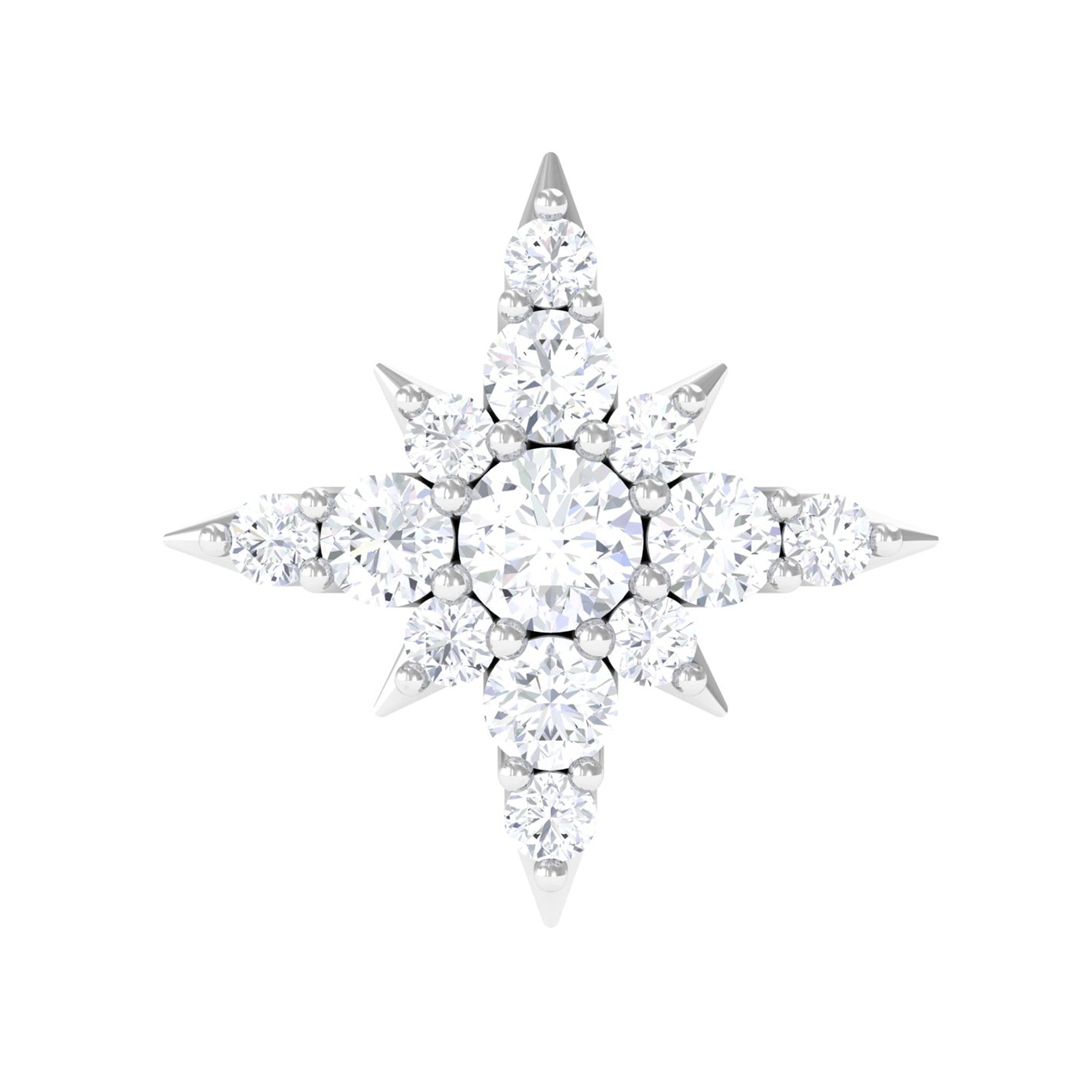 Rosec Jewels-Sparkling Diamond Starburst Earring for Cartilage Piercing