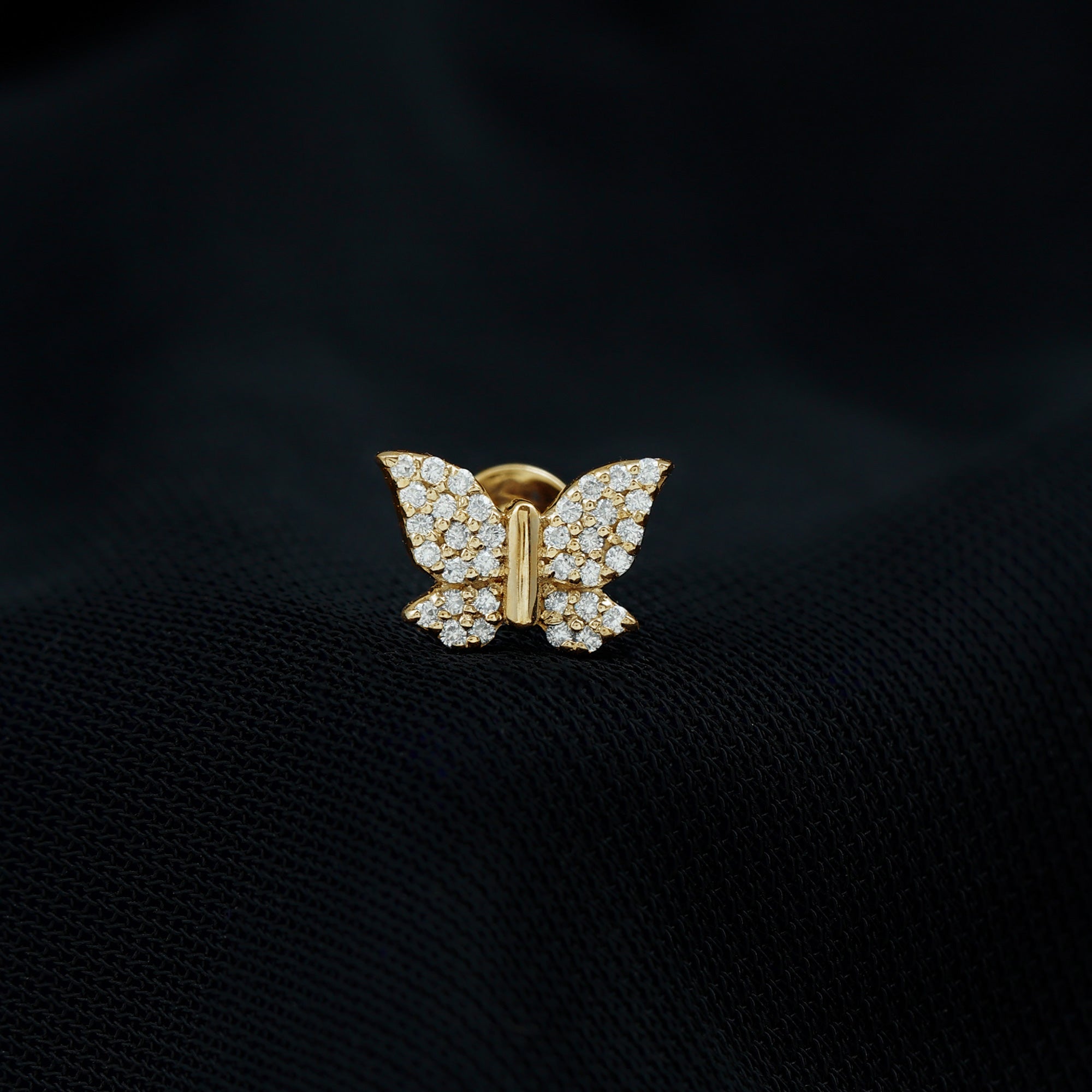 Rosec Jewels-Genuine Diamond Butterfly Cartilage Earring