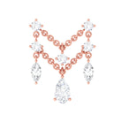 Rosec Jewels-Real Diamond Double Chain Drop Earring for Cartilage Piercing