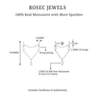 Rosec Jewels-Certified Moissanite Double Piercing Earring with Chain