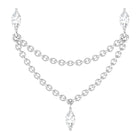 Rosec Jewels-Marquise Moissanite Double Chain Earring in Gold