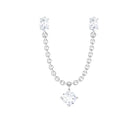 Rosec Jewels-Oval and Round Cut Moissanite Helix Chain Earring