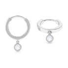 Rosec Jewels-Bezel Set Diamond Dangle Hoop Earring for Helix Piercing