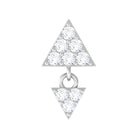 Rosec Jewels-Round Moissanite Triangle Helix Drop Earring in Pave Setting