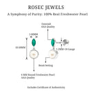 Rosec Jewels-3/4 CT Freshwater Pearl and Emerald Drop Earring for Helix Piercing