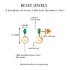 Rosec Jewels-3/4 CT Freshwater Pearl and Emerald Drop Earring for Helix Piercing