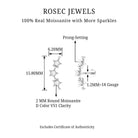 Rosec Jewels-Moissanite Triple Star Ear Climber Earring