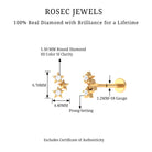 Rosec Jewels-Genuine Round Diamond Three Star Cartilage Earring