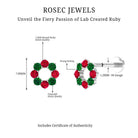 Rosec Jewels-Created Ruby and Created Emerald Christmas Earring