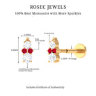 Rosec Jewels-Cute Snowman Tragus Earring with Created Ruby and Moissanite