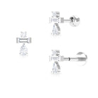 Rosec Jewels-Unique Moissanite Three Stone Cluster Tragus Earring