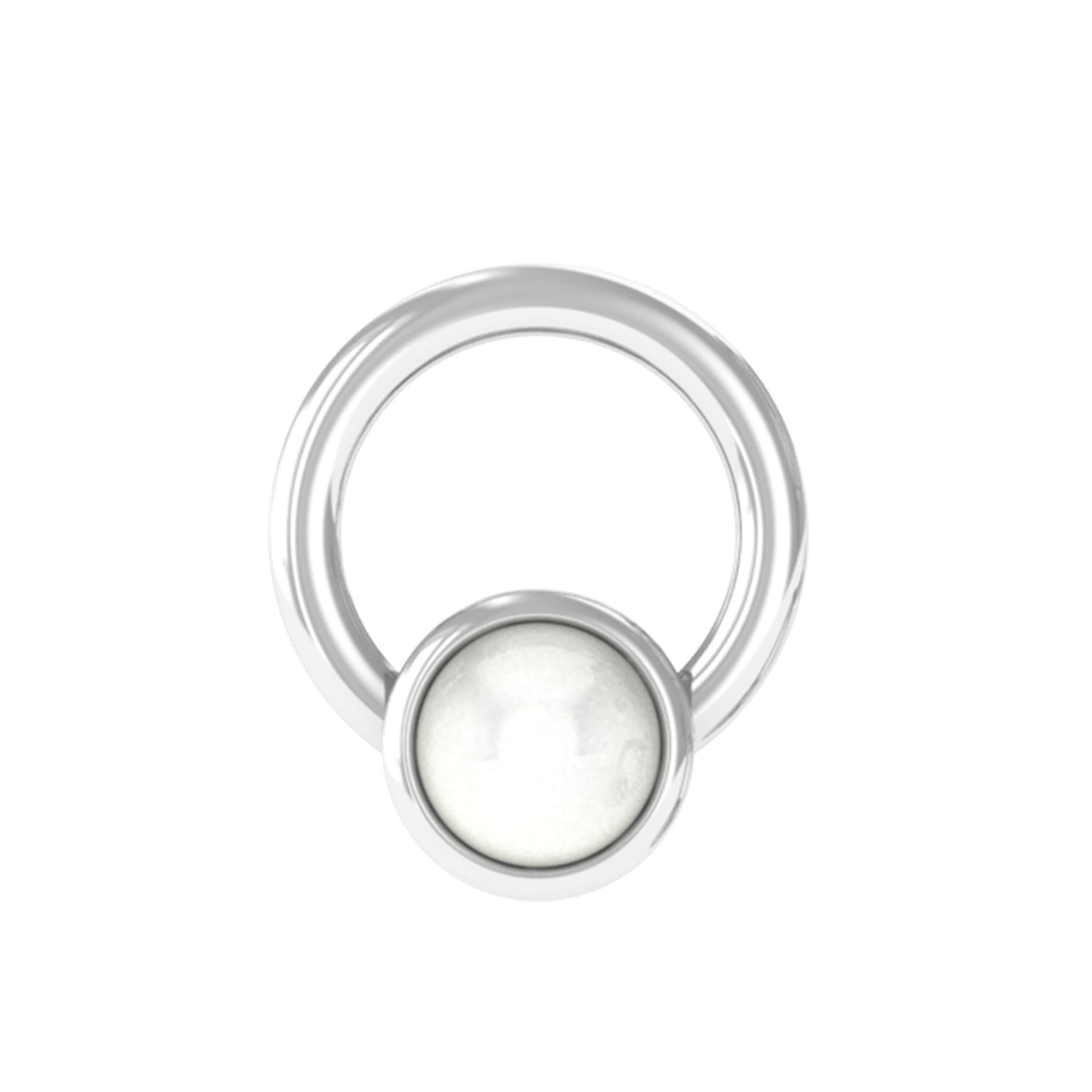 Rosec Jewels-Natural Freshwater Pearl Open Circle Helix Earring