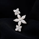 Rosec Jewels-Natural Diamond Flower Ear Crawler Earring