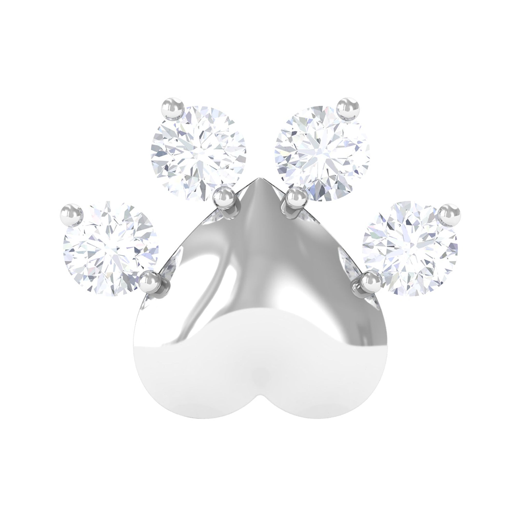 Rosec Jewels-Natural Diamond Dog Paw Print Cartilage Earring