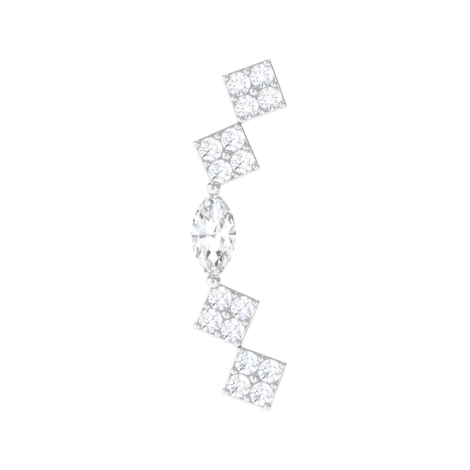 Rosec Jewels-Real Diamond Ear Crawler Earring for Helix Piercing