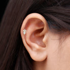 Rosec Jewels-Minimal Diamond Tragus Earring in Beaded Bezel Setting