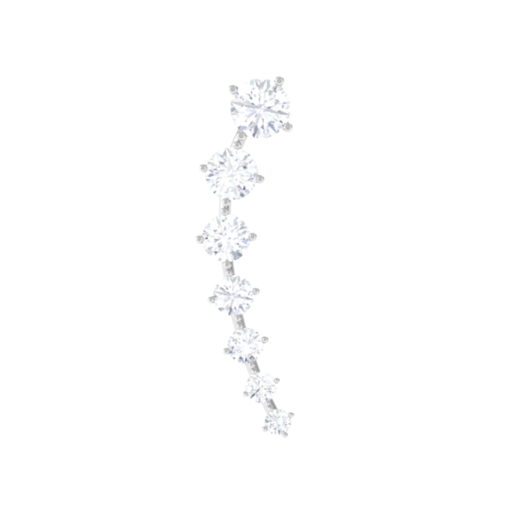 Rosec Jewels-Real Diamond Ear Climber Earring for Helix Piercing