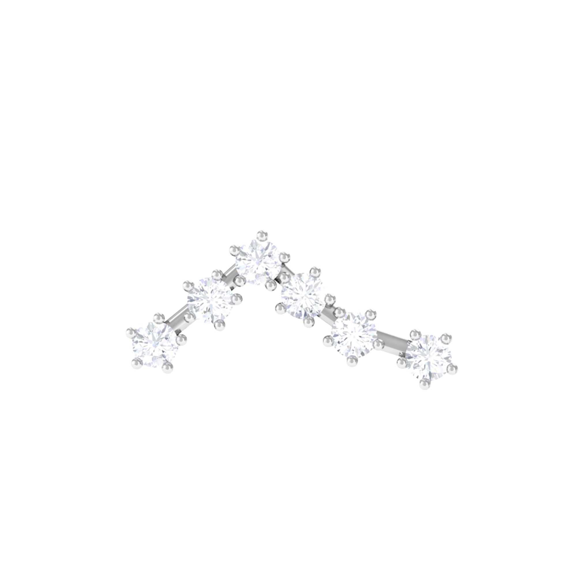 Rosec Jewels-Natural Diamond Pisces Zodiac Earring for Cartilage Piercing