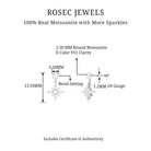 Rosec Jewels-Moissanite Starburst Drop Earring for Cartilage Piercing