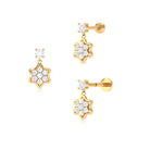 Rosec Jewels-Moissanite Flower Dangly Earring for Helix Piercing