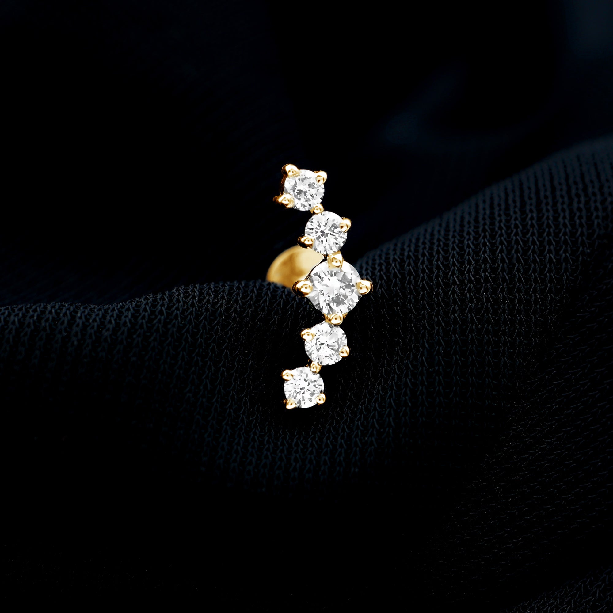 Rosec Jewels-Graduated Style Diamond Crawler Earring