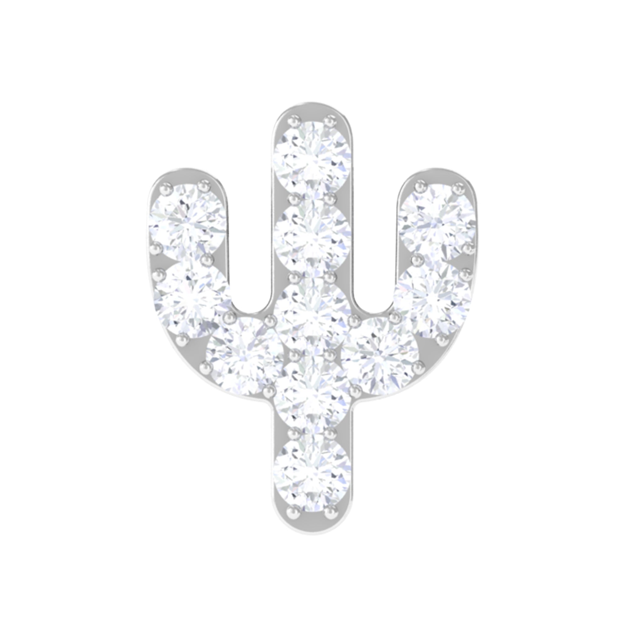 Rosec Jewels-Moissanite Gold Cactus Cartilage Earring